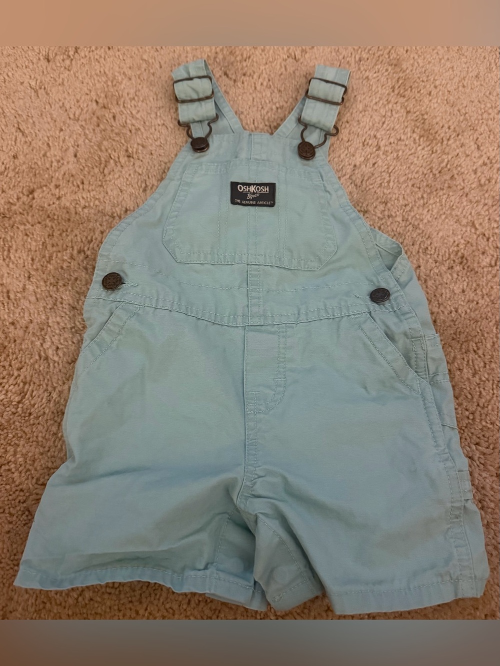Osh Kosh B’gosh Teal Baby 12 Month Shortalls